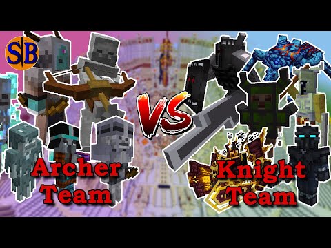 Archer Team vs Knight Team | Minecraft Mob Battle