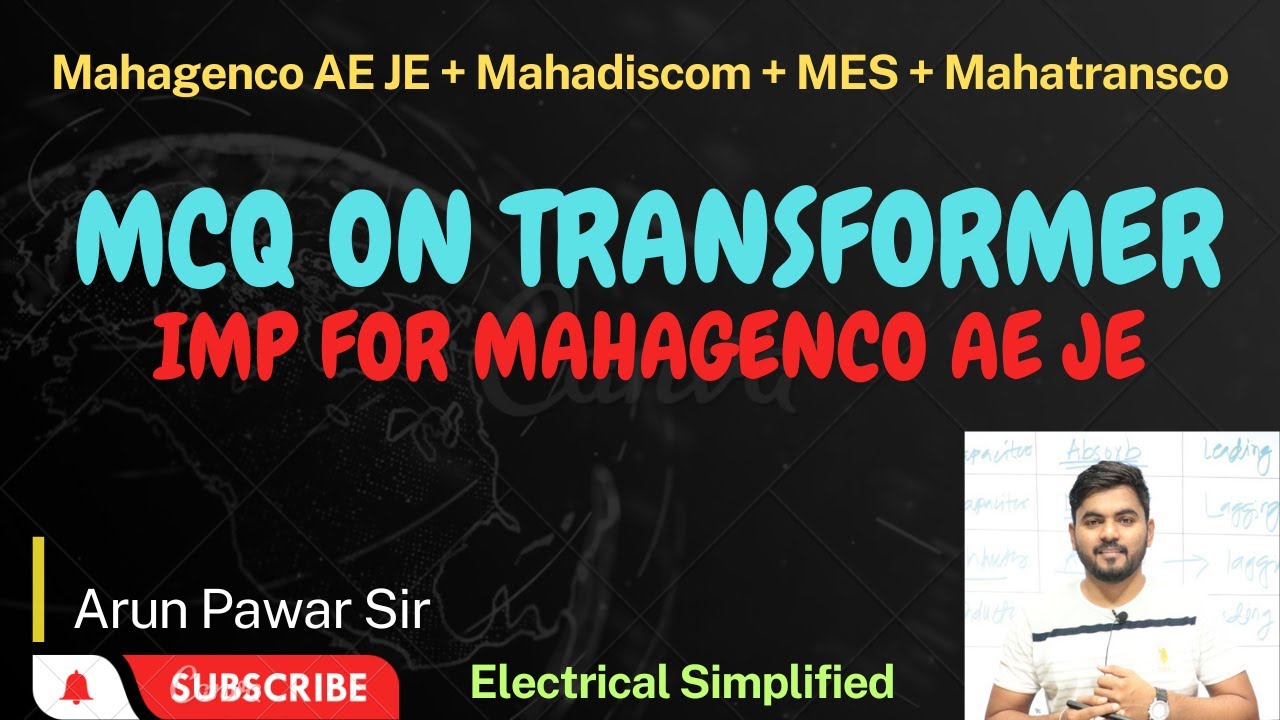 Transformer Previous Year MCQ IMP for MAHAGENCO AE / JE