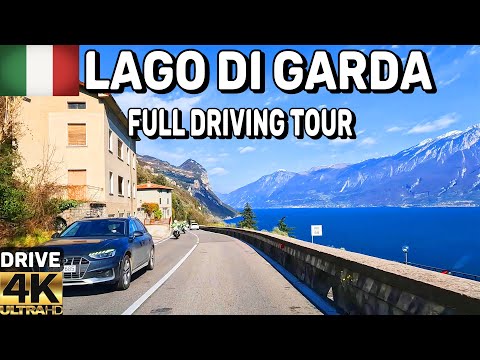 [4k] 🇮🇹 SCENIC DRIVING AROUND LAGO DI GARDA IN MARCH, ROADWRORKS AHEAD! ( *WALK TOUR ON TIMESTAMP)