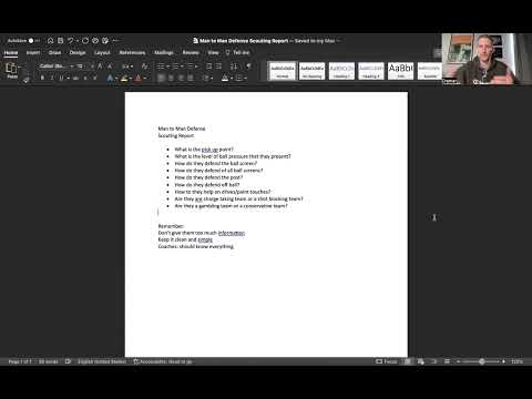 Developing a Scouting Report for Man to Man Defense