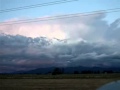 Amazing lightning strike into blue sky