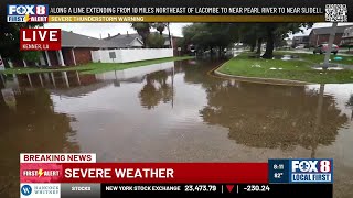 Flooding in Kenner the morning after post-tropical storm conditions