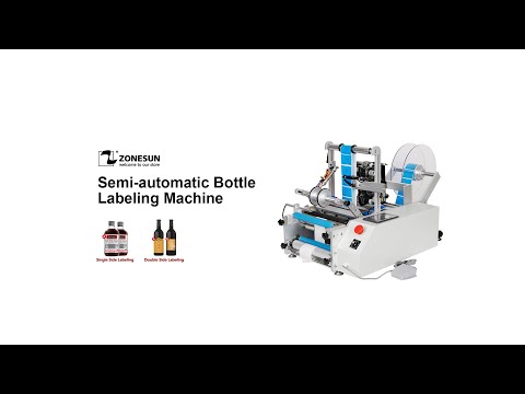 ZONESUN ZS-TB190 Semi-automatic Double Side Round Bottle Labeling Machine With Date Coder