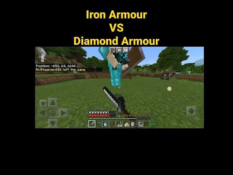 Minecraft PvP iron Armour VS Diamond Armour