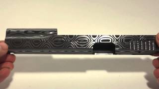 Polished and Acid Etched 6" Damascus 1911 Slide by Gene Shuey 1080pHD