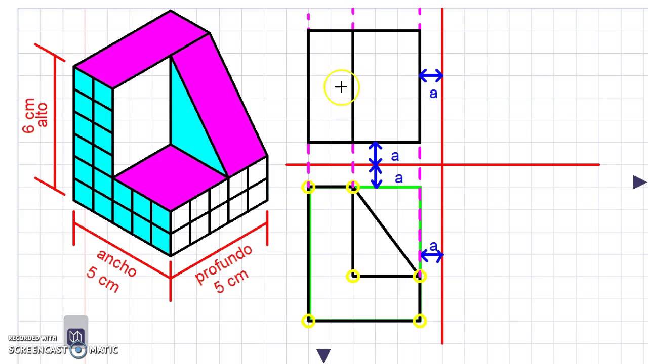 Vistas de un solido con plano inclinados por proyecciones ortogonales