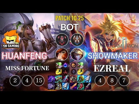 SN huanfeng Miss Fortune vs DWG Showmaker Ezreal Bot - KR Patch 10.25