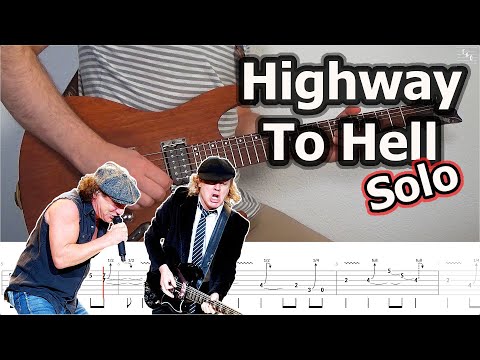 AC/DC - Highway To Hell Solo Tutorial | Slowed Down | Tabs