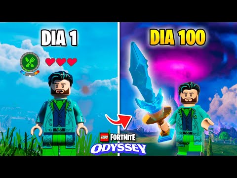 SOBREVIVI 100 DIAS ZERANDO O LEGO FORTNITE ODYSSEY