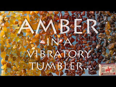 Polishing baltic amber in a tumbler - Polera bärnsten i en stentrumlare