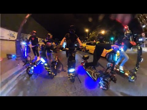 2 Dualtron X limited & 3 VSETT 11+ SUPER72 night drive #dualtron #escooter #vsett #electricscooter 