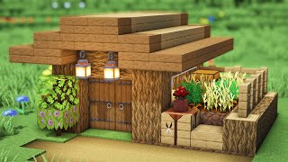 Minecraft: How to build Oak House with Simple Small Farm