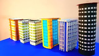 Building model making for school project | Paper building & city model | Cardboard building model