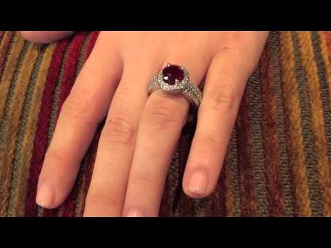Ruby Cubic Zirconia Platinum setting Ring
