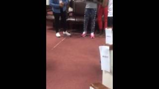 Le'Andria Johnson singing"He's Able" at Tim Rogers birthday celebration with his daughters