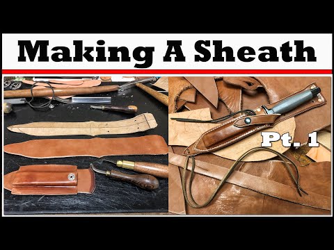 Making leather sheath for knife (Gerber) "Stiletto" Video