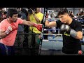 MANNY PACQUIAO VS MIKEY GARCIA - SIDE BY SIDE MITT WORKOUT COMPARISON