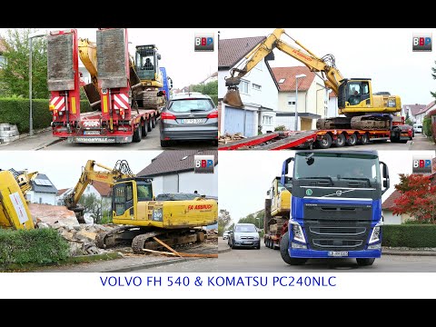 Baggeranlieferung / Excavator Delivery: VOLVO FH 540 & KOMATSU PC240NLC, Germany, 2019.