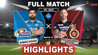 RCB vs MI 18TH MATCH HIGHLIGHTS 2022 || IPL 2022 BANGALORE vs MUMBAI 18TH MATCH HIGHLIGHTS #RCBvMI