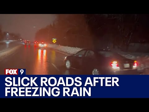 Minnesota weather: Vehicles slipping and sliding on icy roads