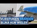 Waterwagens koelen de snikhete taxibanen van Schiphol