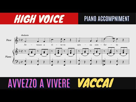 Avvezzo a Vivere - piano accompaniment - high voice