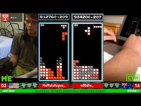 MASTERS Rd 1: Roller Huffulufugus vs. Emu Tapper n00d1e – Classic Tetris Monthly January 2022 [4/15]
