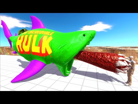 DEATH RUN VS HULK MUTANT MEGALODON - Animal Revolt Battle Simulator