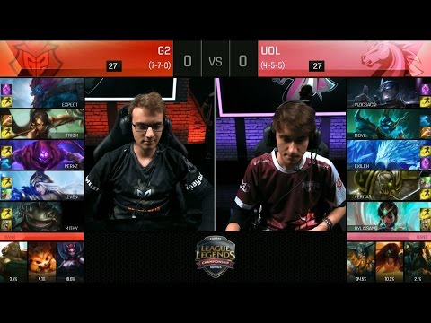 G2 vs UOL Game 1 Highlights - G2 ESPORTS vs UNICORNS OF LOVE EU LCS Week 8 Summer 2016