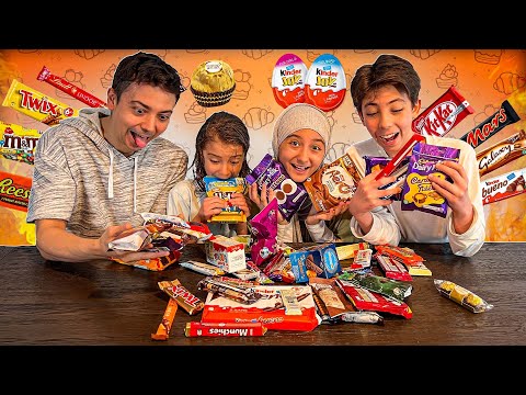 اشترينا وجربنا كل الشوكولاته بالمحل لكن بابا مقلبنا!