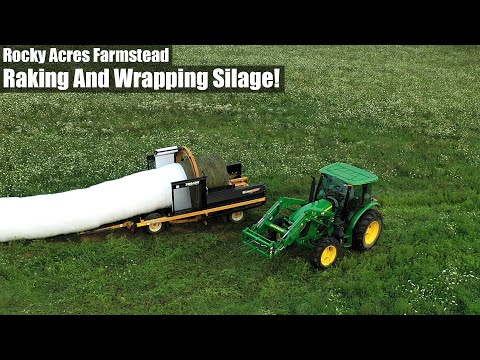 Second Cut Hay 2020! Raking and Wrapping Silage!