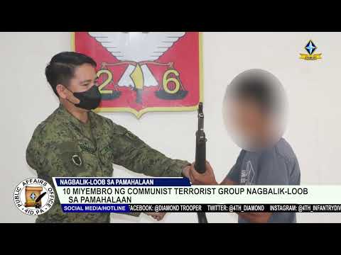 10 miyembro ng komunistang teroristang grupo sa Agusan del Sur nagbalik-loob sa 26IB