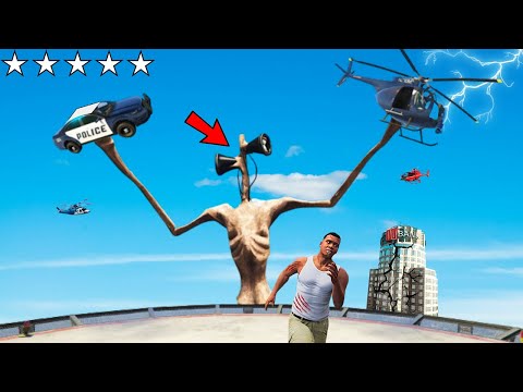 Giant Sirenhead Attacked Franklin AND Destroys LOS SANTOS In GTA 5