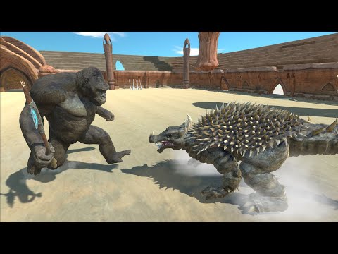 THE WAR KING KONG VS ANGUIRUS WHO WILL WIN AT THE ARENA - Animal Revolt Battle Simulator
