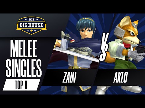 Zain (Marth) vs Aklo (Fox) - Melee Singles Losers Top 8 - The Big House 11