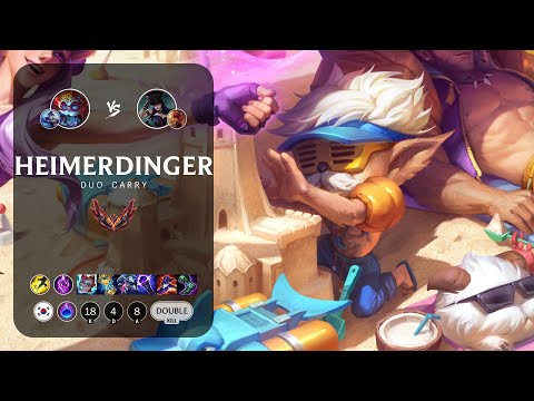 Heimerdinger Carry vs Caitlyn - KR Grandmaster Patch 13.4