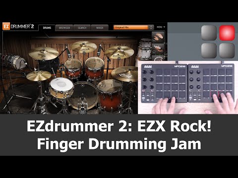 EZdrummer 2 EZX Rock! Finger Drumming Jam with two AKAI MPD218