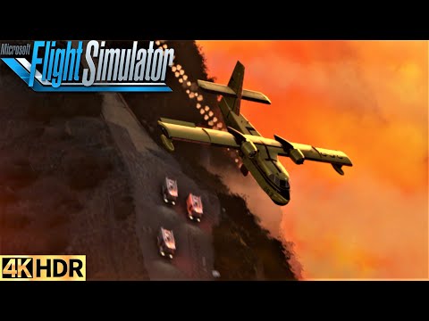 Firefighters rescue by Water bombers on Hollywood Hill | Microsoft Flight Simulator Canadair CL–215