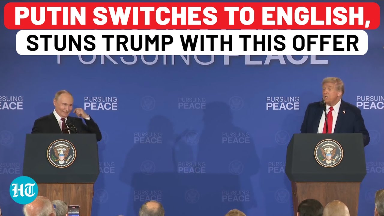 Putin Makes Trump Laugh as he suddenly switches to English at Alaska press conference