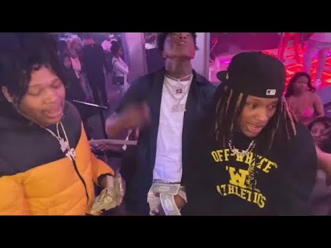 King Von, Yungeen Ace and Ksoo Throwing Cash In The Club