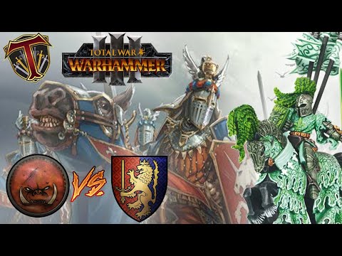 Green Knight Grail Charge! Bretonnia vs Greenskins - Total War Warhammer 3