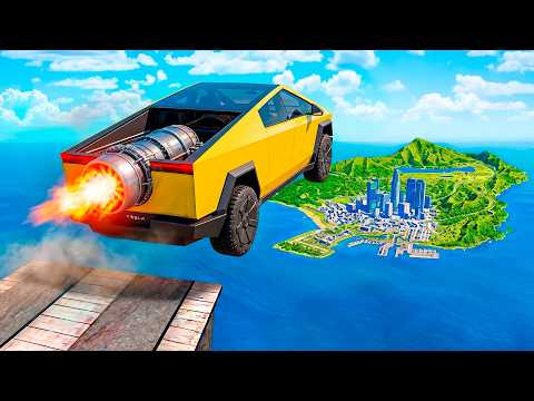 Jumping TESLA CARS Across ENTIRE MAP in GTA!