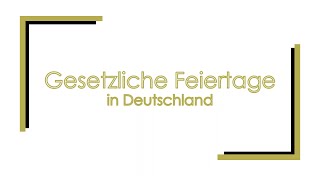 Gesetzliche Feiertage in Deutschland