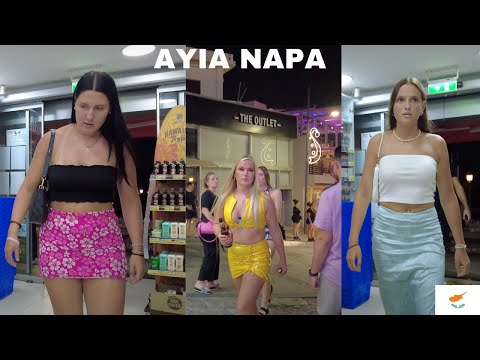 AYIA NAPA CYPRUS Nightlife Walk Tour , 11pm
