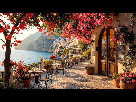 Summer Morning Jazz at Italian Cafe ☕Smooth Jazz Relaxing Music at Cozy Seaside Coffee Shop Ambience