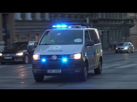 Collection Policie and Prague EMS ambulances responding with code 3