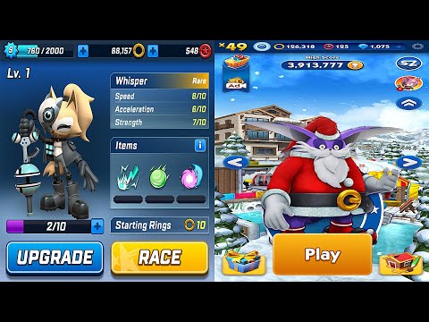 Sonic Whisper vs Santa Big - Sonic Dash vs Sonic Forces - All Characters Unlocked | Winter Battle