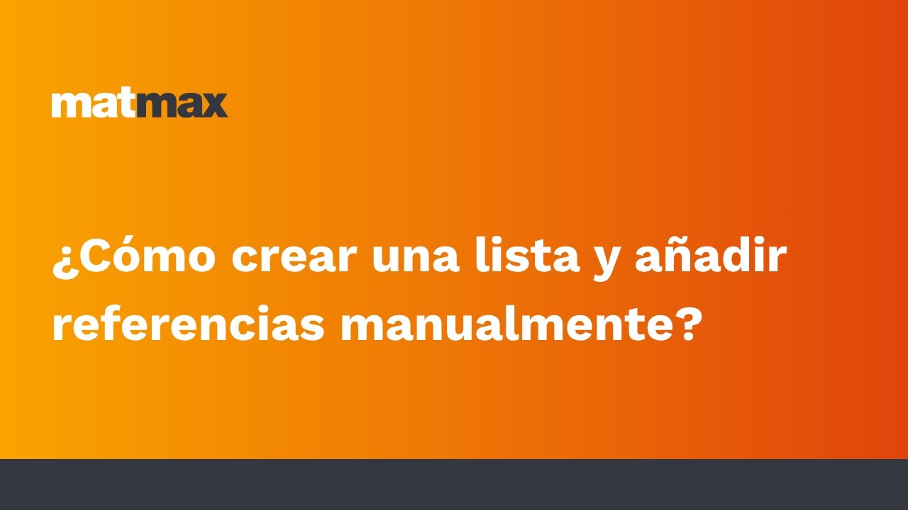 Cómo crear una lista y añadir referencias manualmente