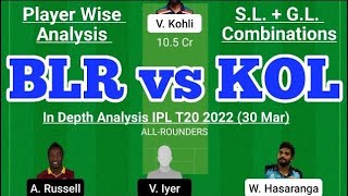 RCB vs KKR Dream11 Team | RCB vs KKR Dream11 Prediction | Dream11 | Dream11 Team | IPL 2022