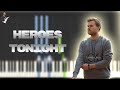 Janji Heroes Tonight Feat Johnning Instrumental Piano Tutorial Partitura Karaoke MIDI